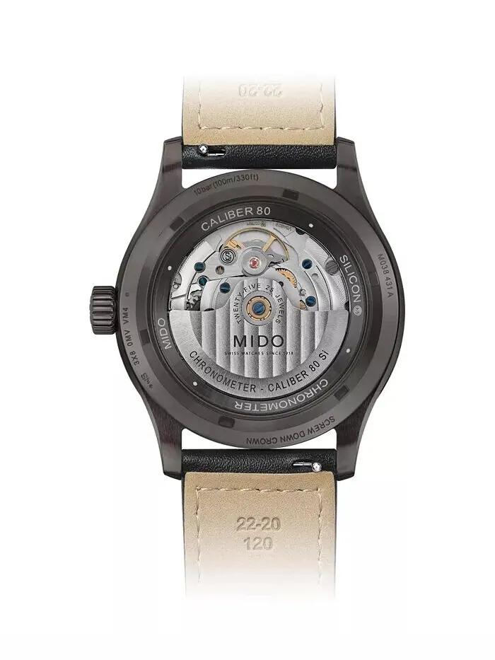 Мужские швейцарские автоматические часы Multifort Chronometer с черным кожаным ремешком, 42 мм Mido — изображение 3 из 3
