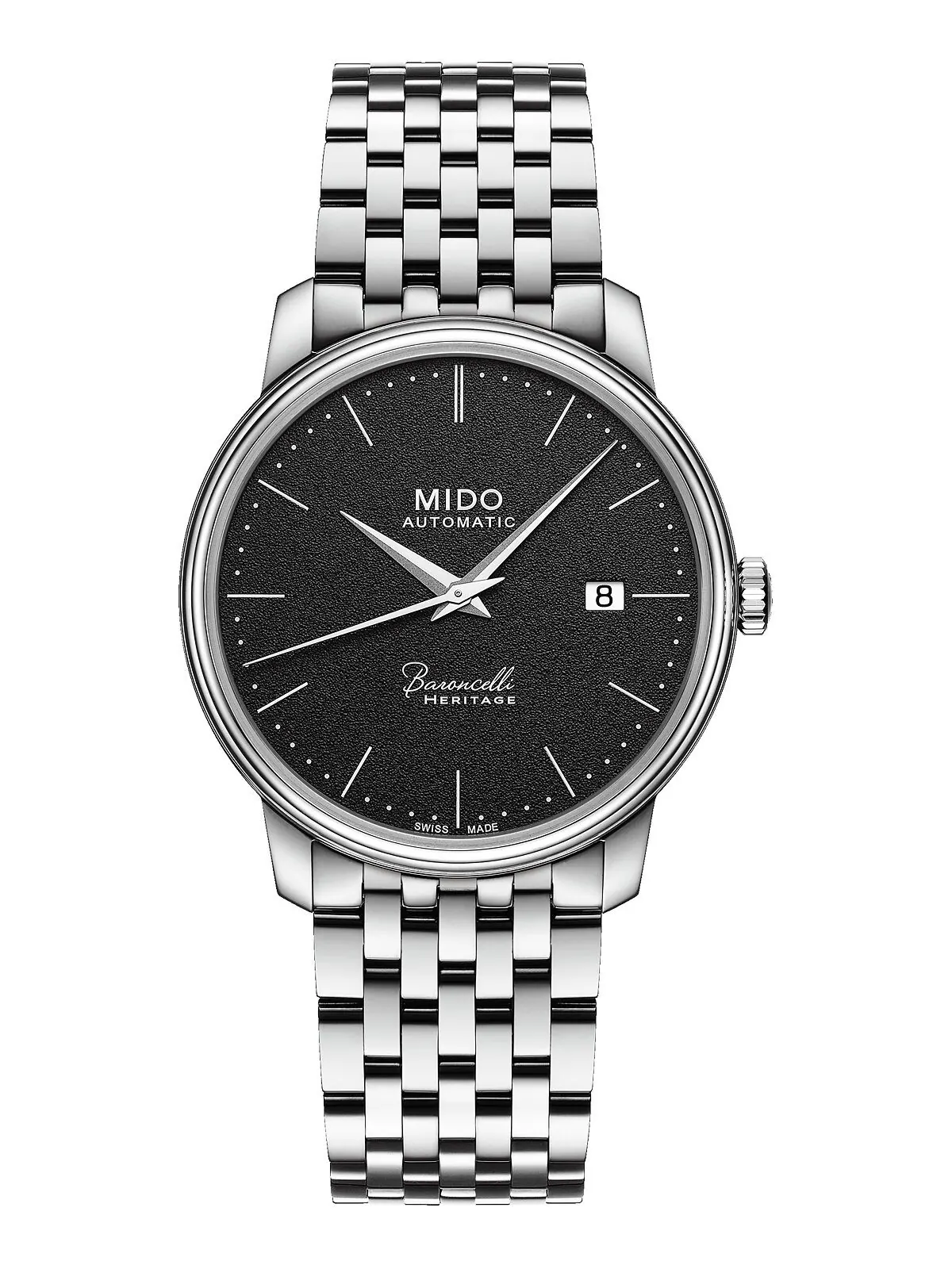 Мужские швейцарские автоматические часы Baroncelli Heritage с браслетом из нержавеющей стали, 39 мм — изображение 1 из 1