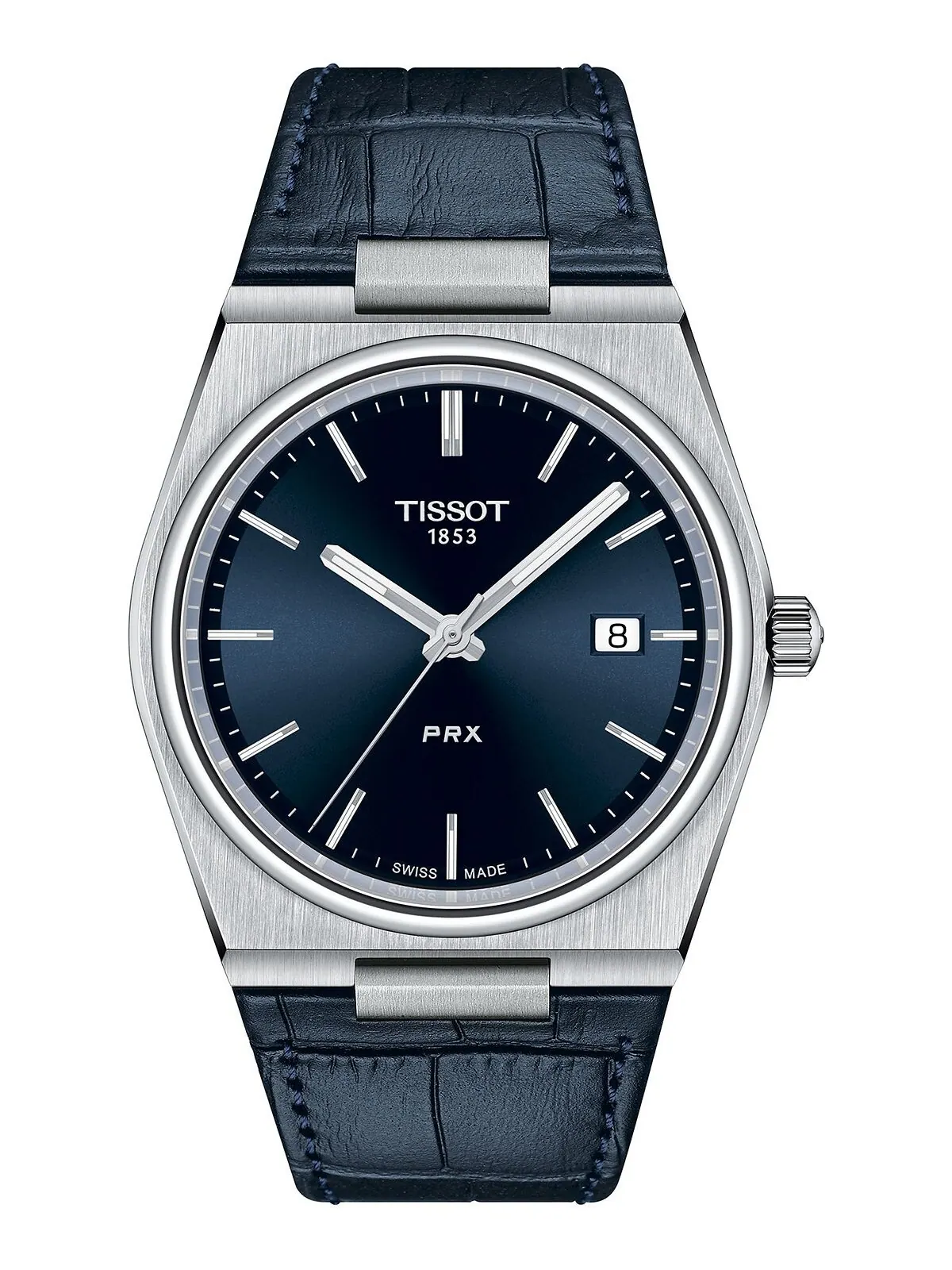 Мужские часы PRX с синим кожаным ремешком, 40 мм Tissot — изображение 1 из 5, оттенок синий