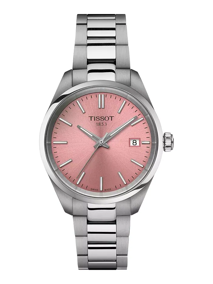 Женские наручные часы Swiss PR 100 на стальном браслете, 34 мм Tissot — изображение 1 из 4