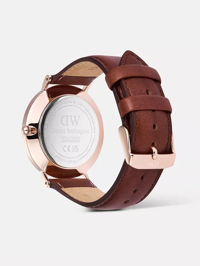 Мужские аналоговые часы из натуральной коричневой кожи, 40 мм Daniel Wellington — изображение 3 из 6