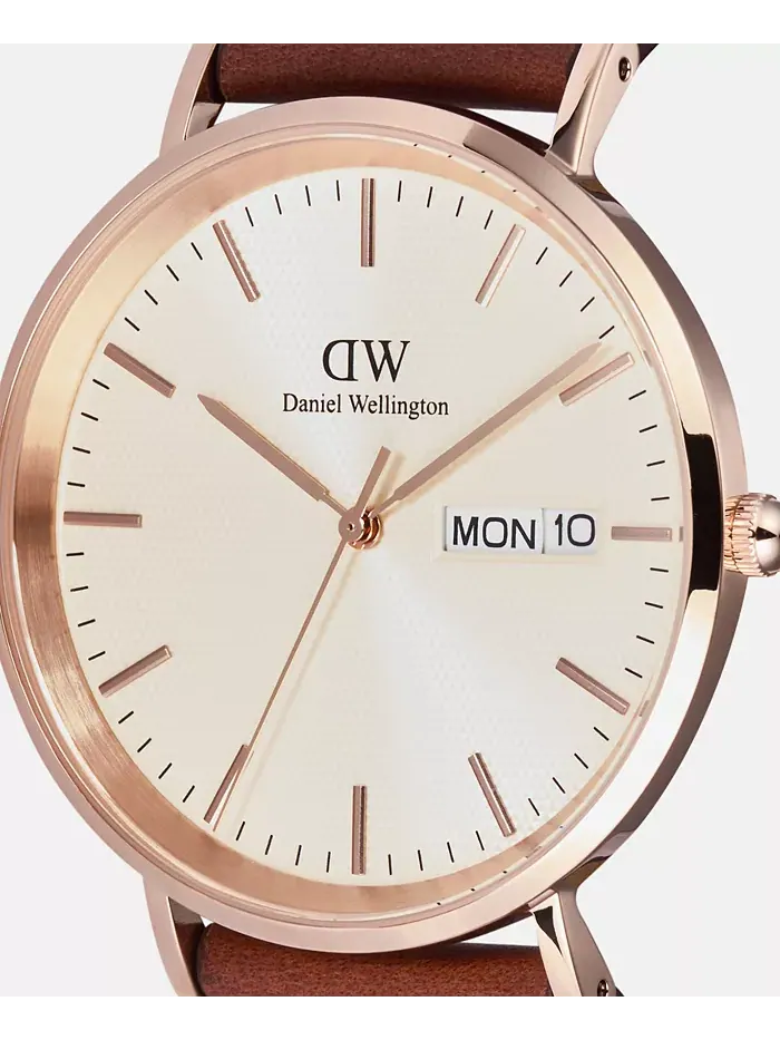 Мужские аналоговые часы из натуральной коричневой кожи, 40 мм Daniel Wellington — изображение 4 из 6
