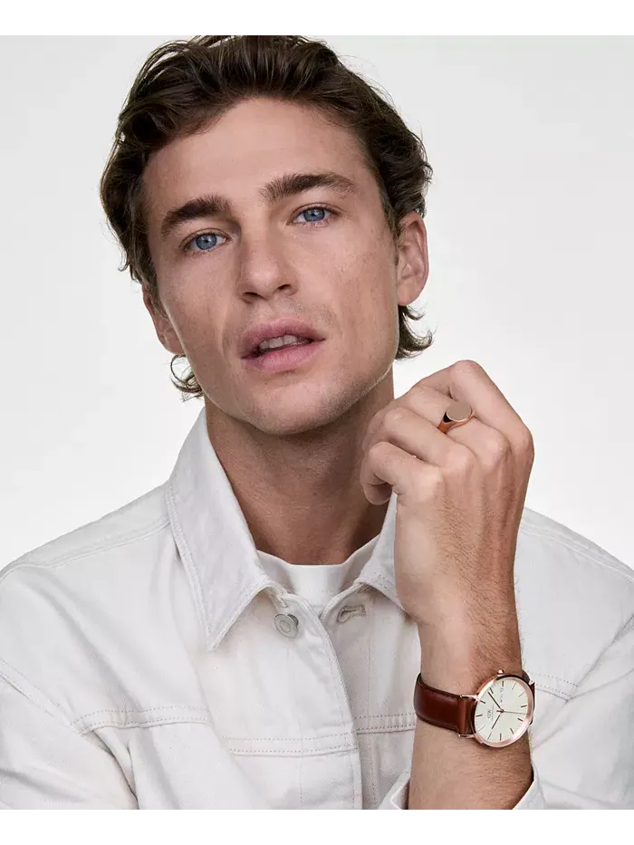Мужские аналоговые часы из натуральной коричневой кожи, 40 мм Daniel Wellington — изображение 5 из 6