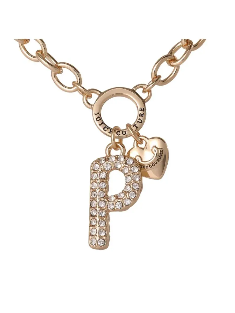Подвеска-кулон с буквой, с камнями, 45 см Juicy Couture, Letter P