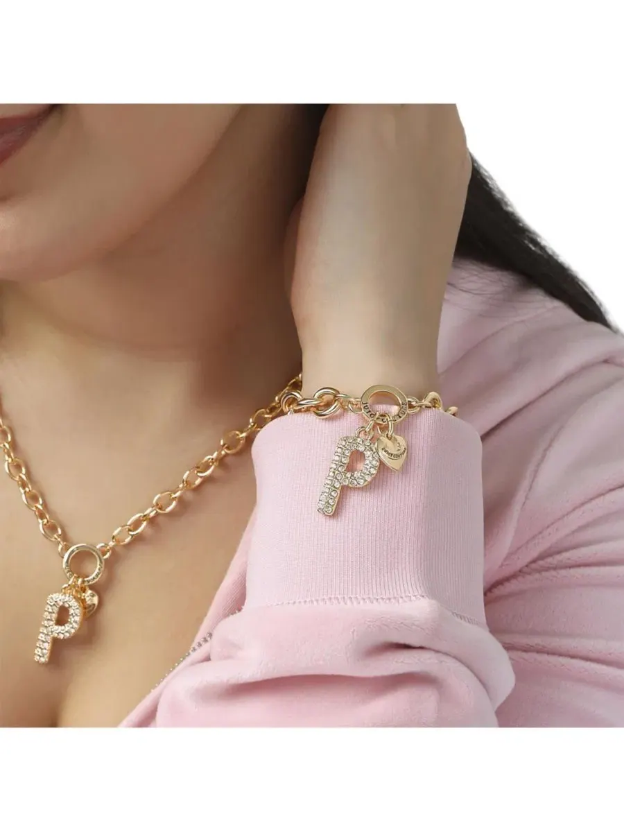 Подвеска-кулон с буквой, с камнями, 45 см Juicy Couture, Letter P — изображение 2 из 6