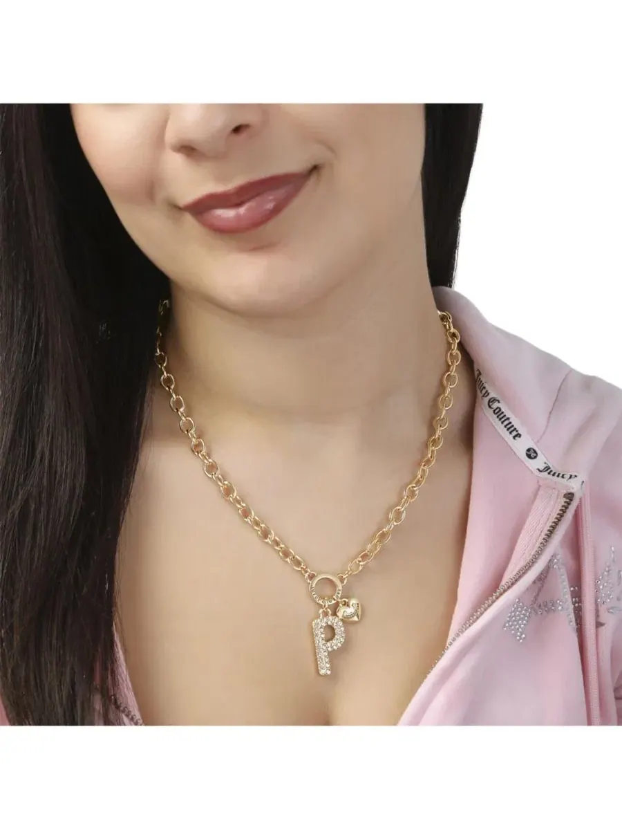 Подвеска-кулон с буквой, с камнями, 45 см Juicy Couture, Letter P — изображение 3 из 6