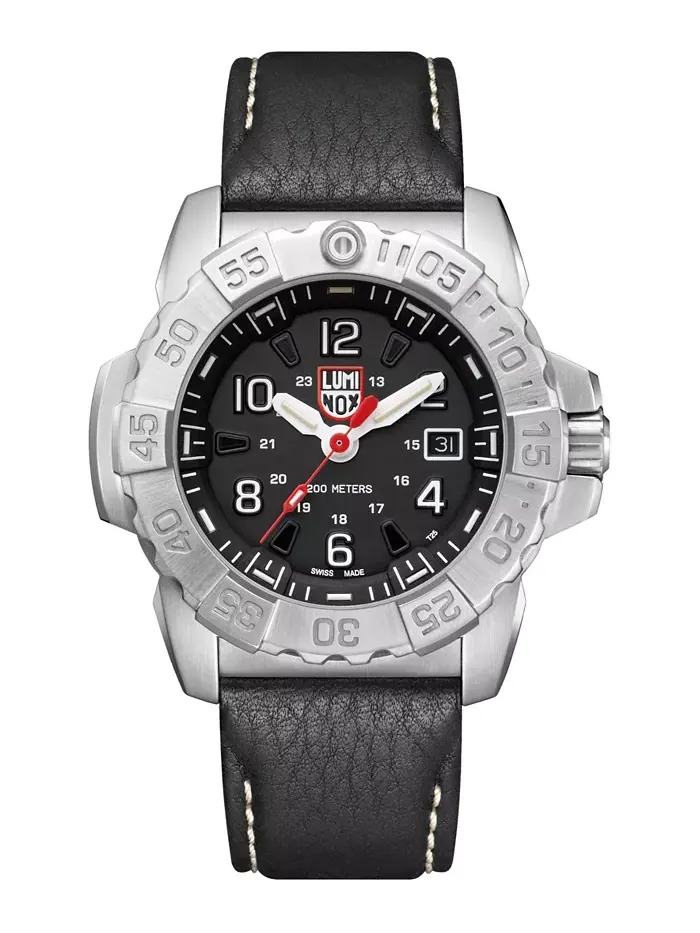 Мужские часы Navy Seal 3251 на черном кожаном ремешке из нержавеющей стали Luminox — изображение 1 из 1