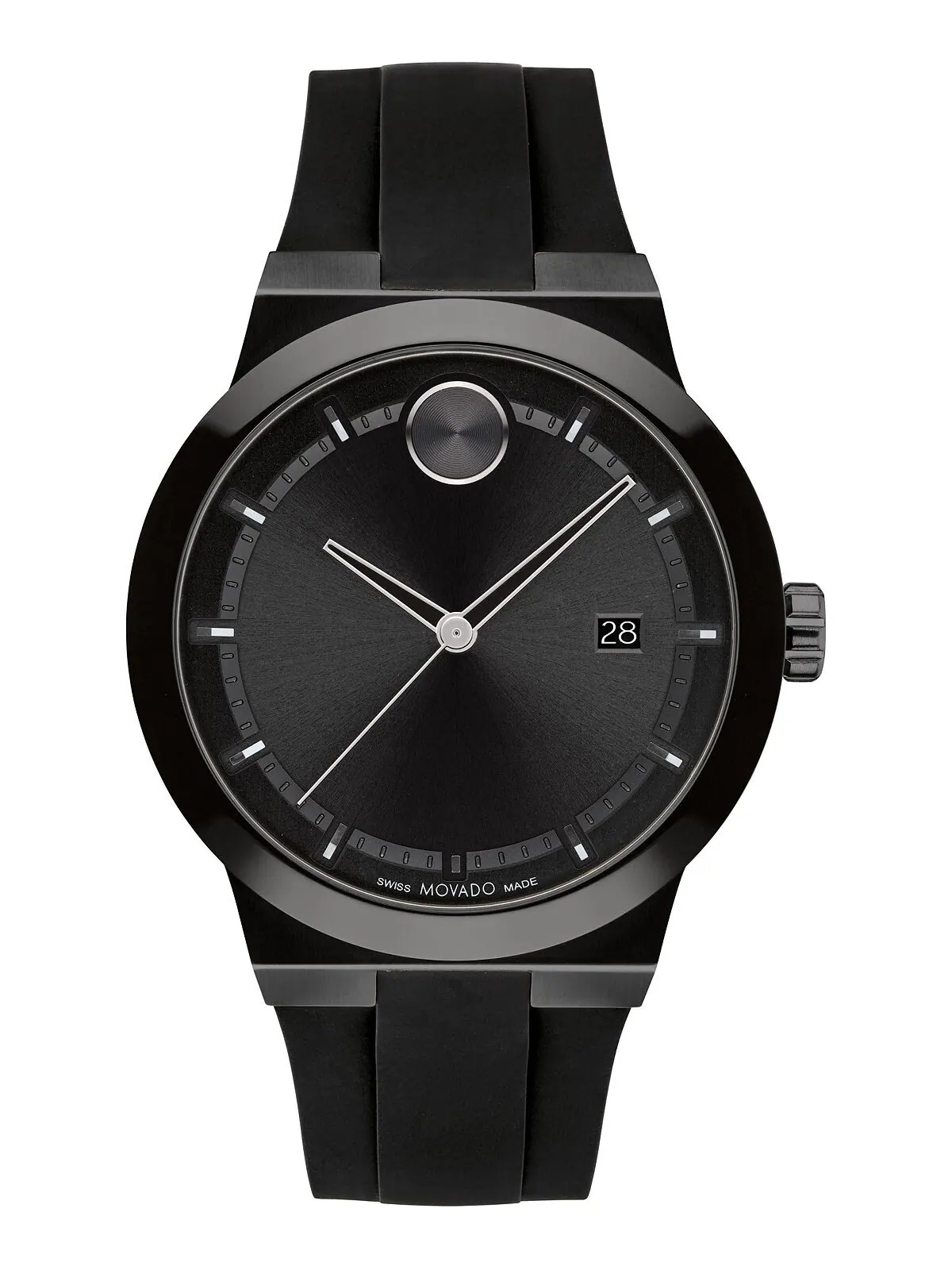 Мужские часы Swiss Fusion с черным силиконовым ремешком, 42 мм Movado — изображение 1 из 3, оттенок черный