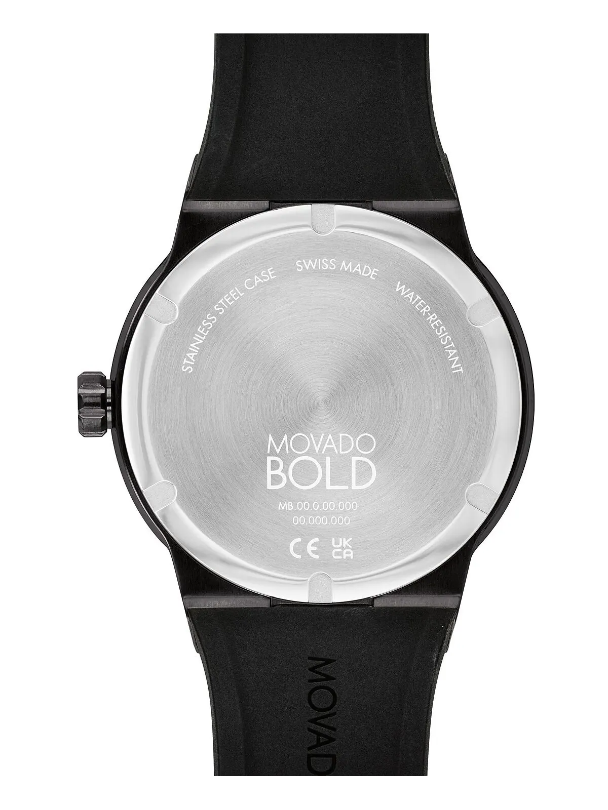 Мужские часы Swiss Fusion с черным силиконовым ремешком, 42 мм Movado — изображение 3 из 3, оттенок черный