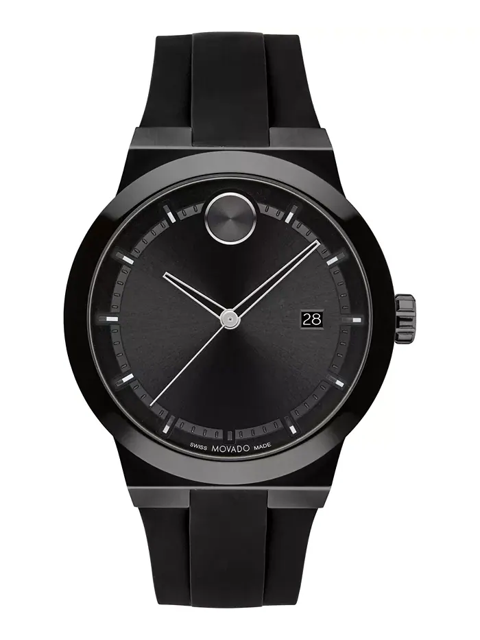 Мужские часы Swiss Fusion Bold Black с силиконовым ремешком, 42 мм Movado — изображение 1 из 3
