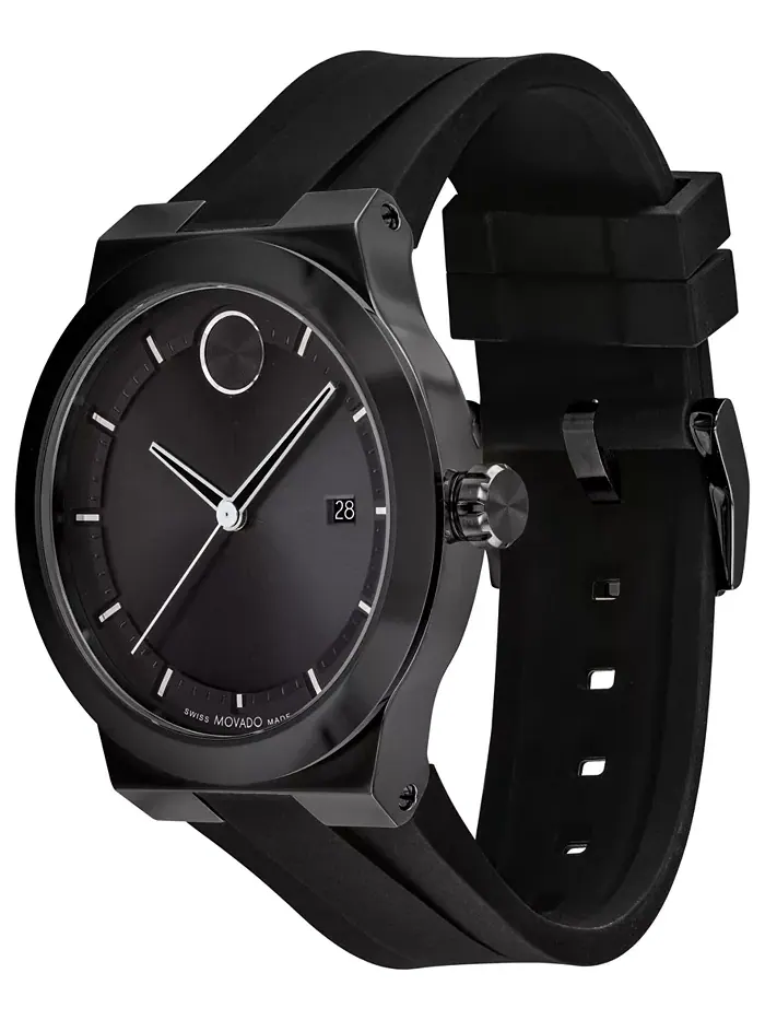 Мужские часы Swiss Fusion Bold Black с силиконовым ремешком, 42 мм Movado — изображение 2 из 3