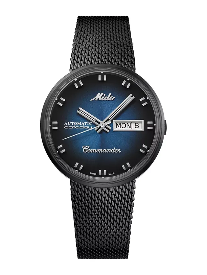 Мужские автоматические часы Swiss Automatic Commander Shade Black PVD с браслетом из нержавеющей — изображение 1 из 1