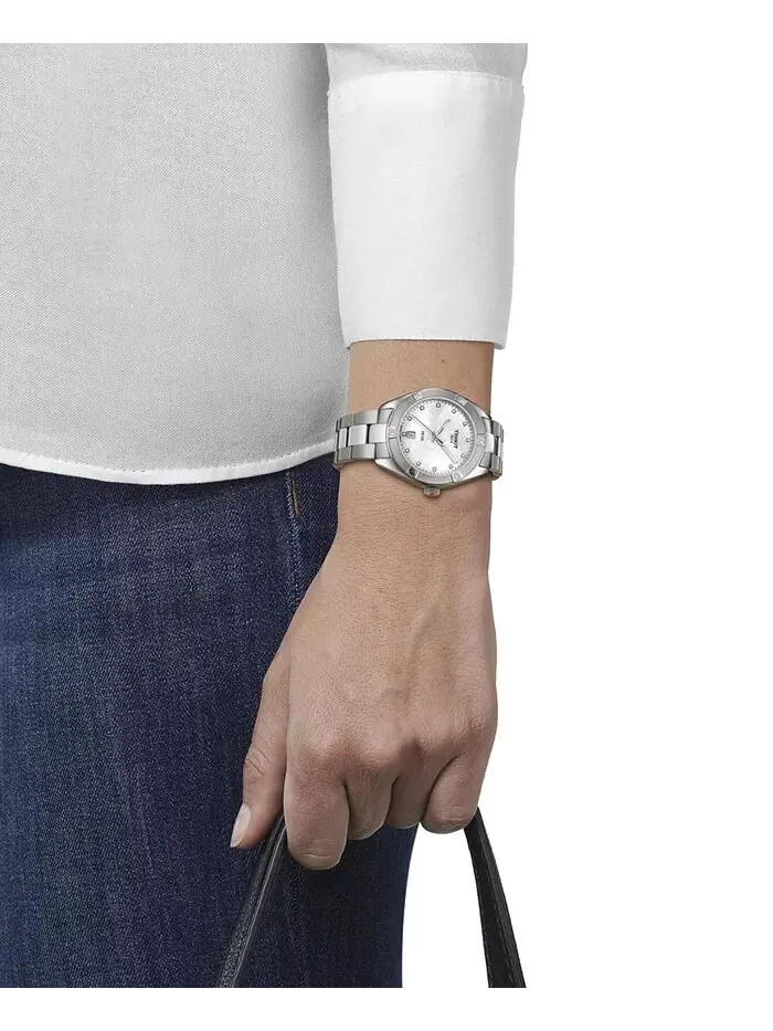 Женские часы Swiss PR 100 Sport Chic Diamond (1/20 карата) из нержавеющей стали с браслетом, 36 мм — изображение 5 из 5