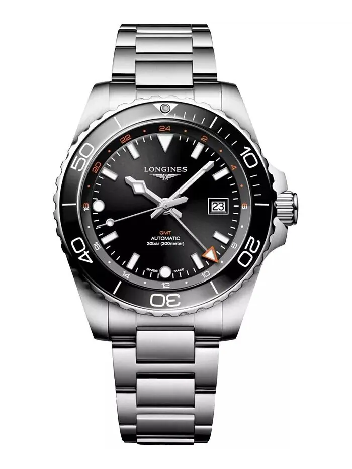 Мужские швейцарские автоматические часы Hydroconquest GMT с браслетом из нержавеющей стали, 43 мм — изображение 1 из 3