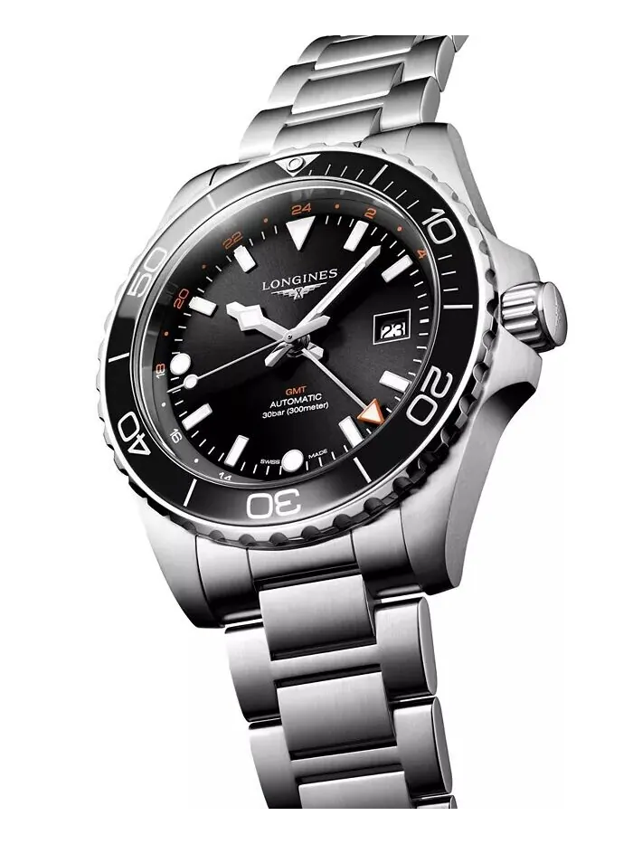 Мужские швейцарские автоматические часы Hydroconquest GMT с браслетом из нержавеющей стали, 43 мм — изображение 2 из 3