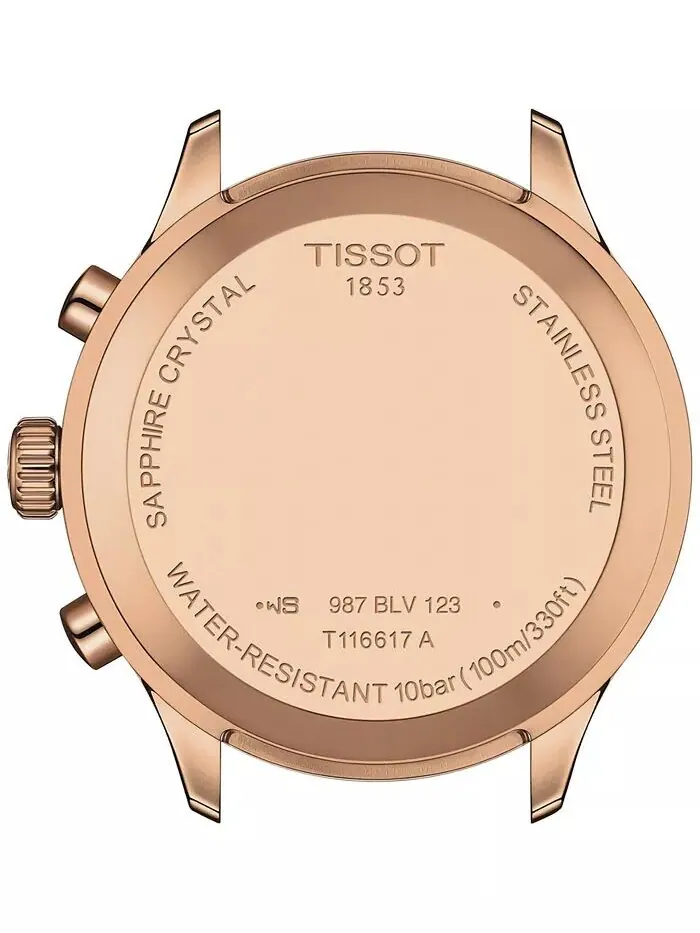 Мужские часы Swiss Chronograph XL с классическим синим кожаным ремешком, 45 мм Tissot — изображение 3 из 5