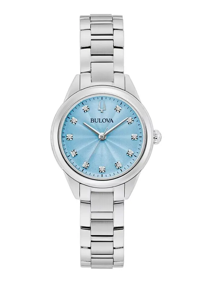 Женские часы Sutton Diamond Accent из нержавеющей стали с браслетом, 28 мм Bulova — изображение 1 из 3