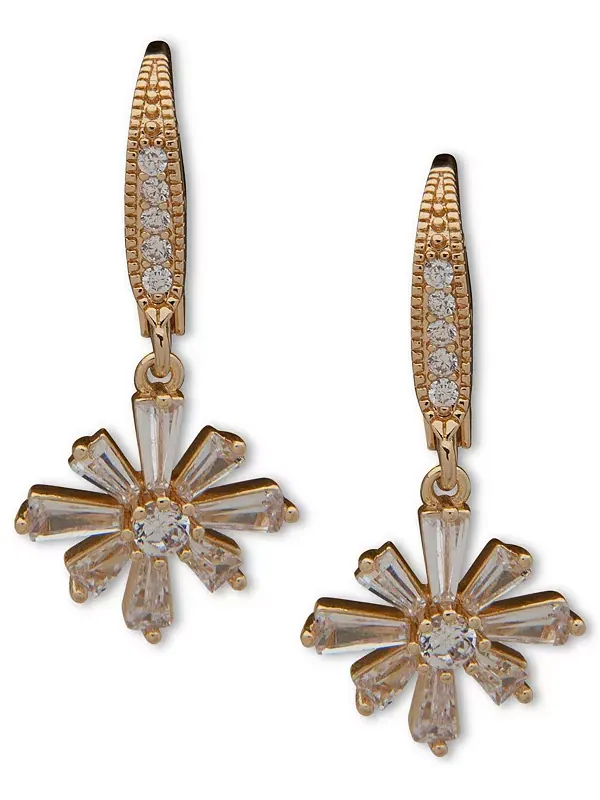 Серьги-Подвески с золотыми кубическими цирконами в форме звезд Anne Klein, cyrstal — изображение 1 из 2