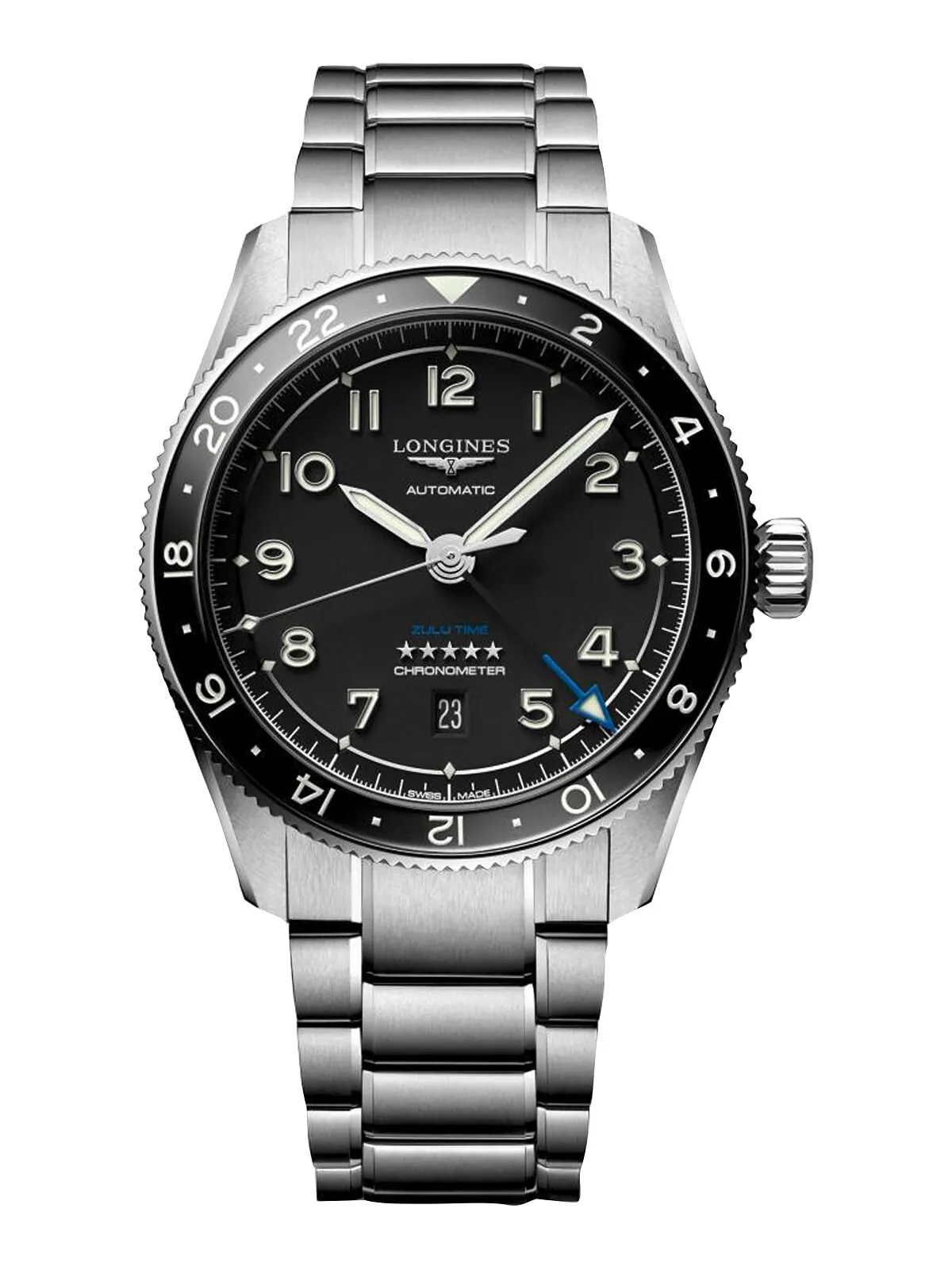 Мужские швейцарские автоматические часы Spirit Zulu Time с браслетом из нержавеющей стали, 42 мм — изображение 1 из 4