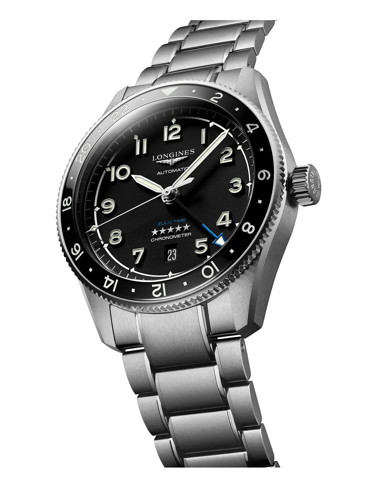 Мужские швейцарские автоматические часы Spirit Zulu Time с браслетом из нержавеющей стали, 42 мм — изображение 3 из 4