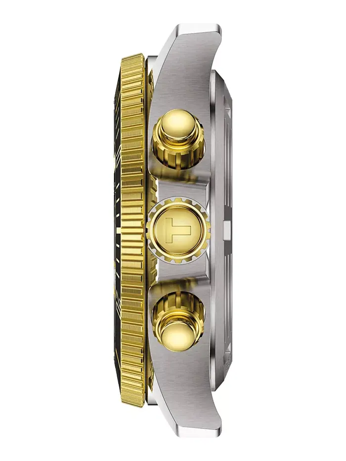 Мужские часы Swiss Chronograph Seastar 1000 с двухцветным браслетом из нержавеющей стали, 38 мм — изображение 3 из 5