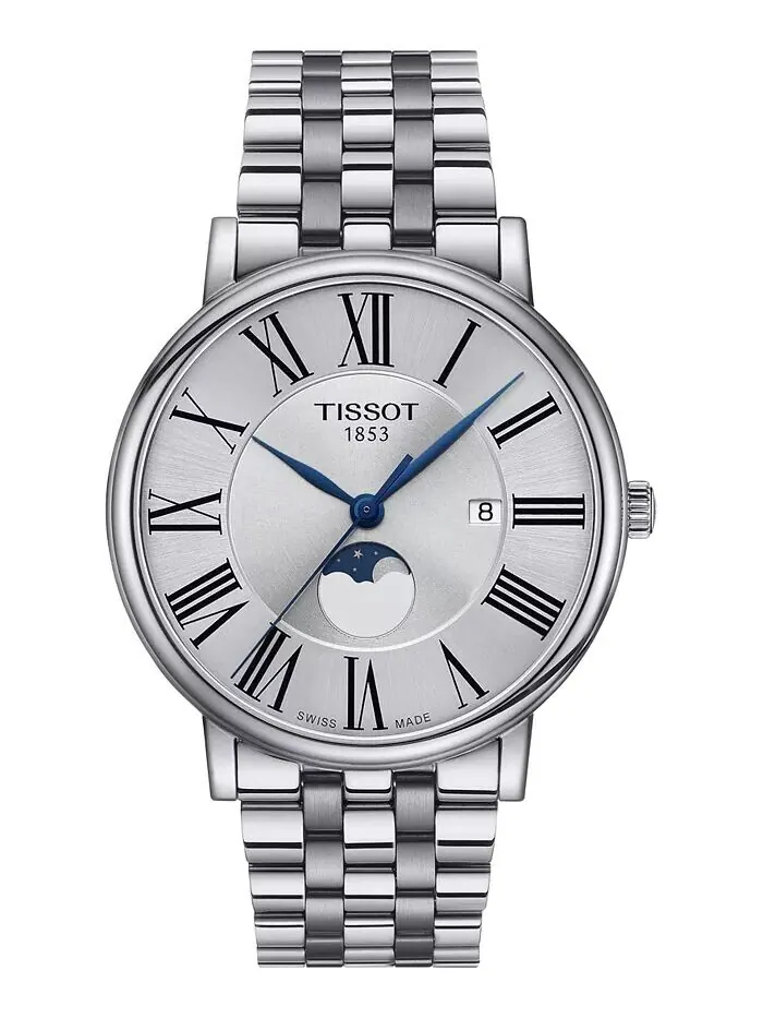 Мужские часы Carson Premium Gent Moonphase из нержавеющей стали с браслетом 40 мм Tissot — изображение 1 из 5