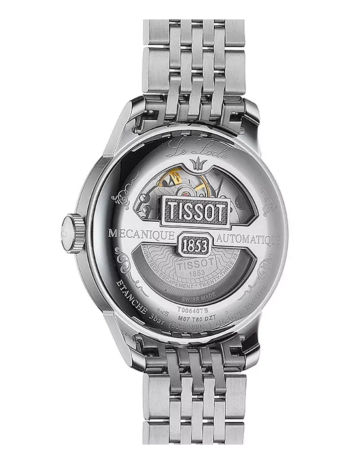 Мужские швейцарские часы Tissot T-Classic Le Locle Powermatic 80 с серым циферблатом на стальном — изображение 5 из 7