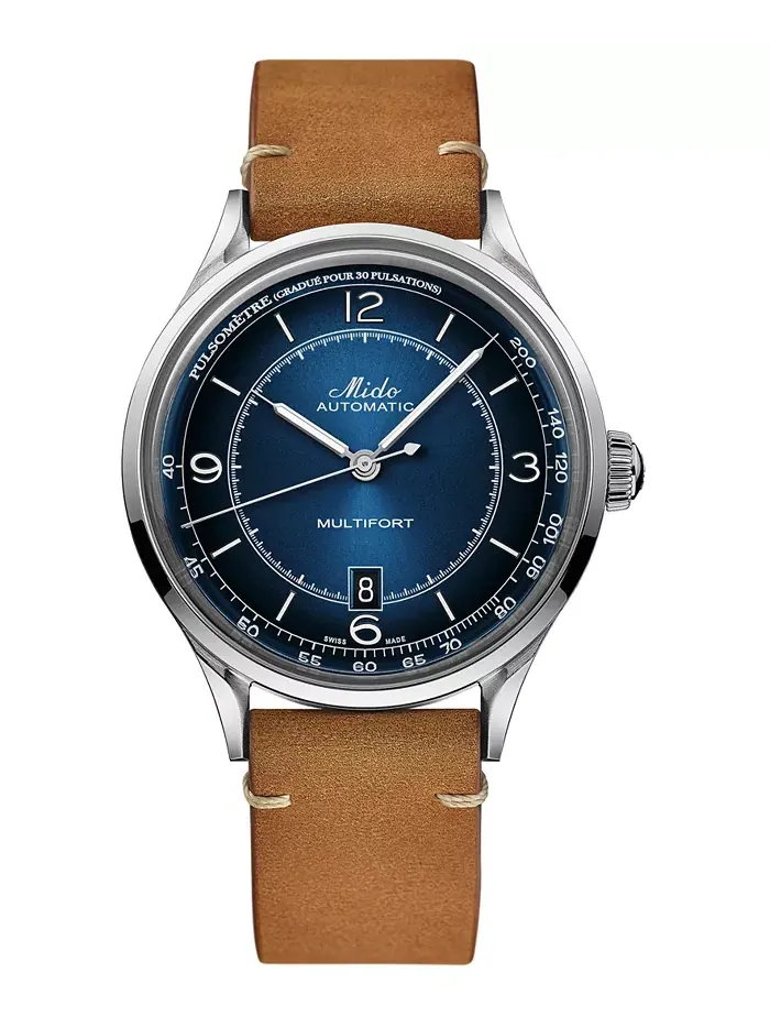 Мужские автоматические часы Swiss Automatic Multifort Patrimony Pulsometer с коричневым кожаным — изображение 1 из 8