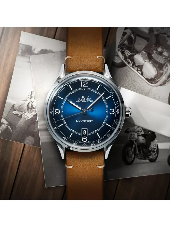 Мужские автоматические часы Swiss Automatic Multifort Patrimony Pulsometer с коричневым кожаным — изображение 5 из 8