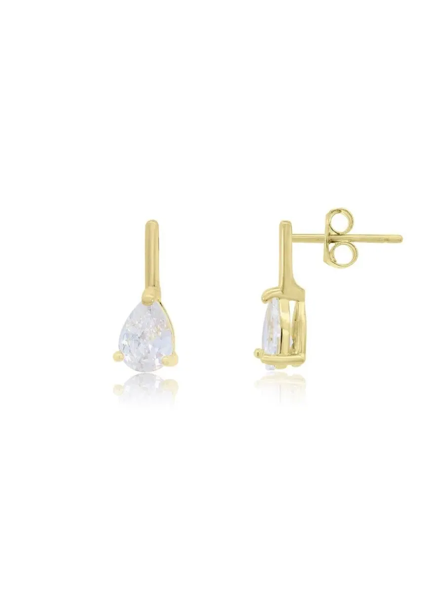 Серьги-подвески с кубическим цирконием, модель CZ Pear Bar Drop The Lovery, Cubic Zirconia — изображение 1 из 3