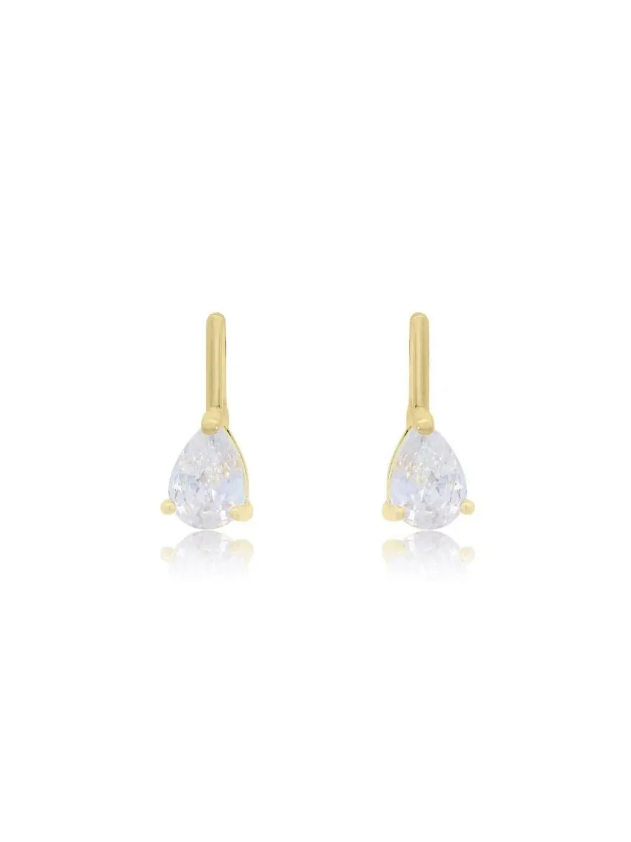 Серьги-подвески с кубическим цирконием, модель CZ Pear Bar Drop The Lovery, Cubic Zirconia — изображение 3 из 3