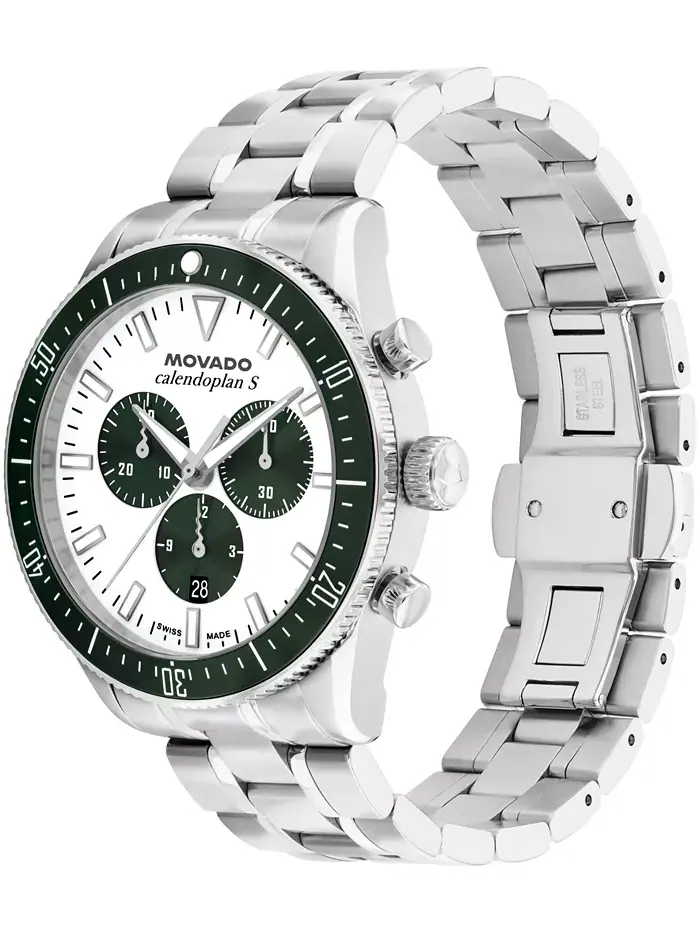 Мужские часы Calendoplan S Swiss Quartz Chrono из нержавеющей стали, 42 мм Movado — изображение 2 из 3