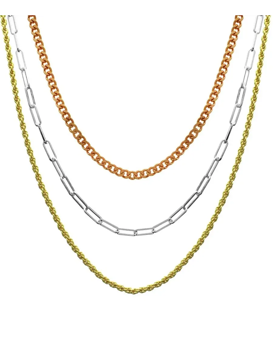 Ожерелье-многослойное с цепочками Tri-Tone Multi Chain Layered And Now This, Tri Tone