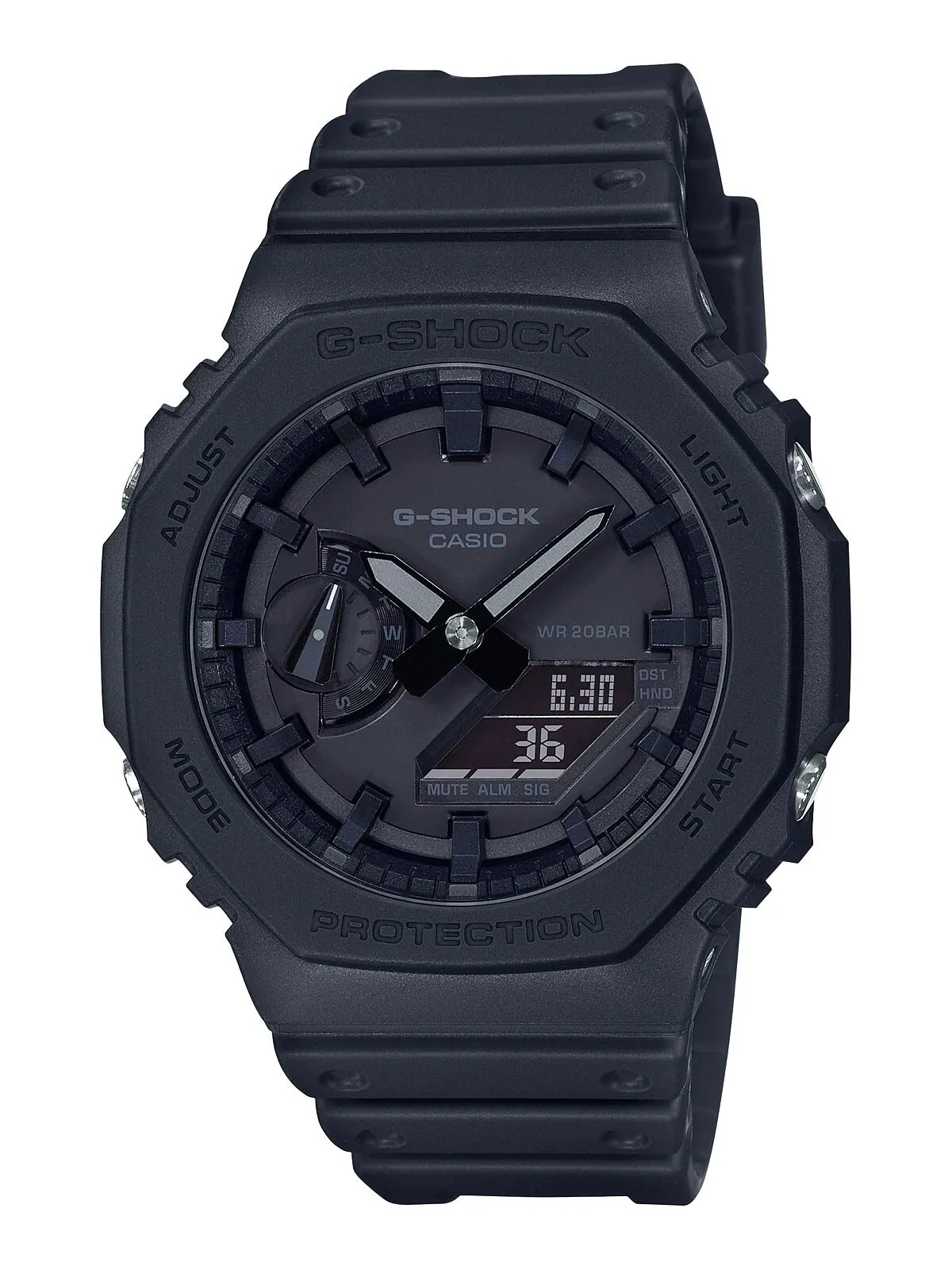 Мужские аналогово-цифровые часы с черным полимерным ремешком, 45,4 мм G-Shock