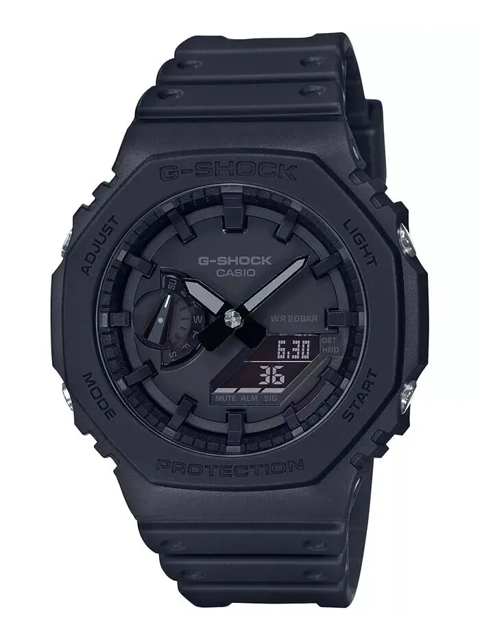 Мужские аналогово-цифровые часы с черным полимерным ремешком, 45,4 мм G-Shock