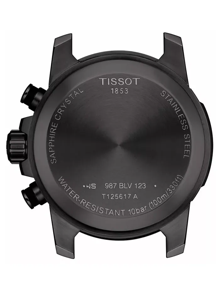 Мужские часы Swiss Chronograph Supersport T-Sport с коричневым кожаным ремешком, 46 мм Tissot — изображение 4 из 7