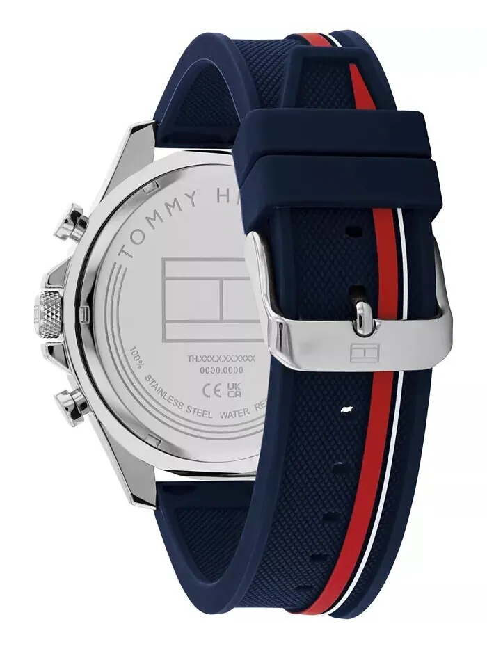 Мужские многофункциональные синие силиконовые часы 46 мм Tommy Hilfiger — изображение 3 из 3