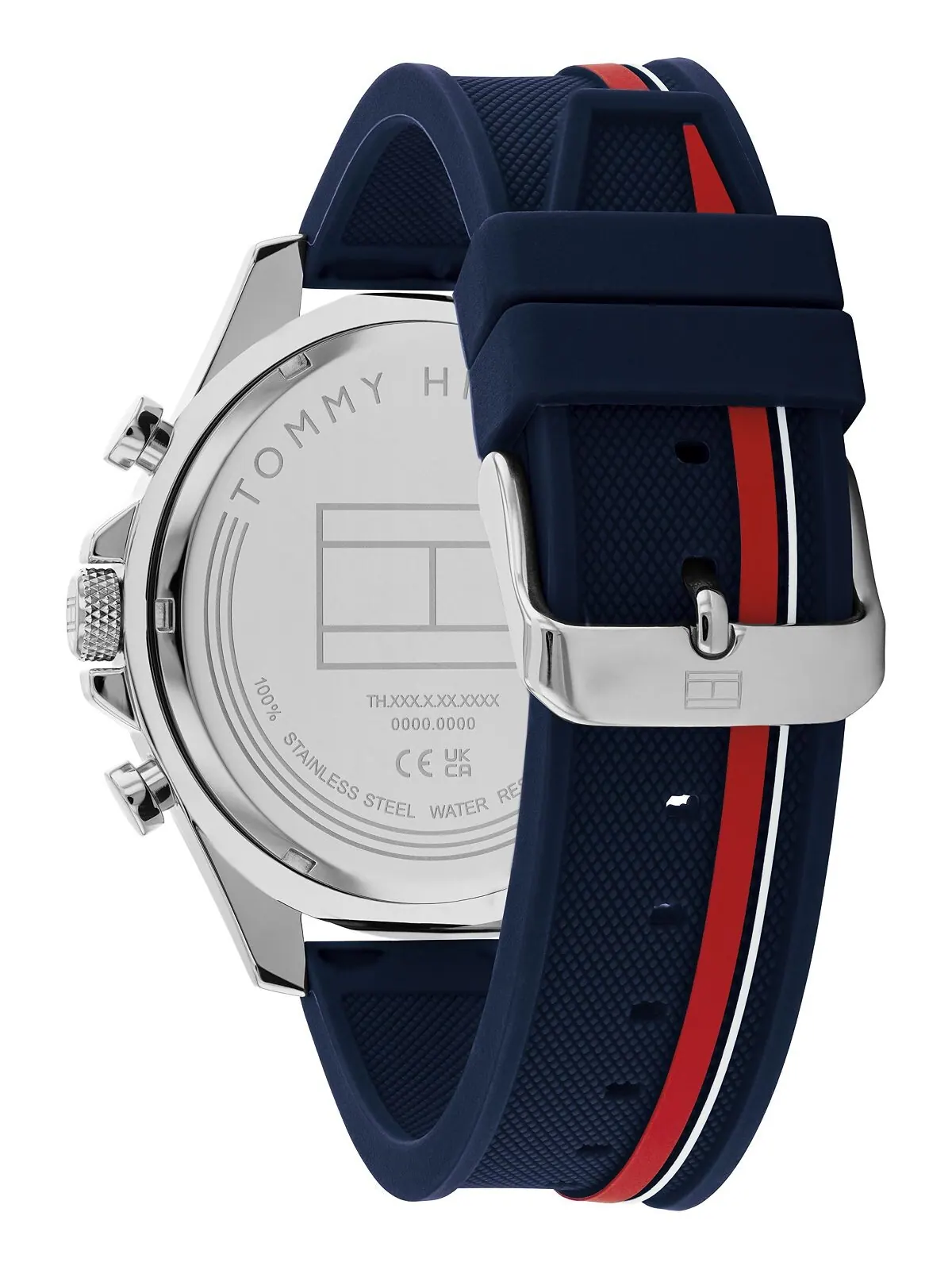 Мужские многофункциональные синие силиконовые часы 46 мм Tommy Hilfiger — изображение 3 из 3, оттенок синий