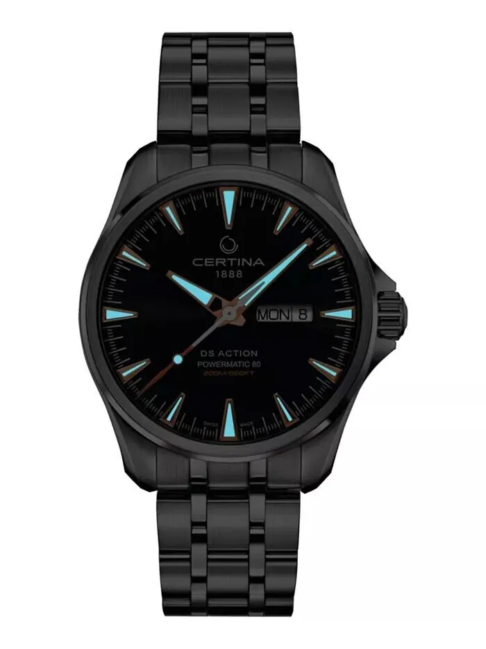 Мужские швейцарские автоматические часы DS Action Day-Date Powermatic 80 с браслетом из нержавеющей — изображение 5 из 5
