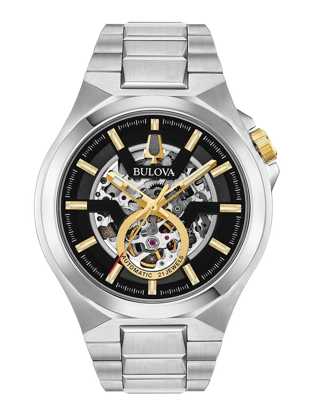 Мужские автоматические часы Maquina с браслетом из нержавеющей стали, 46 мм Bulova