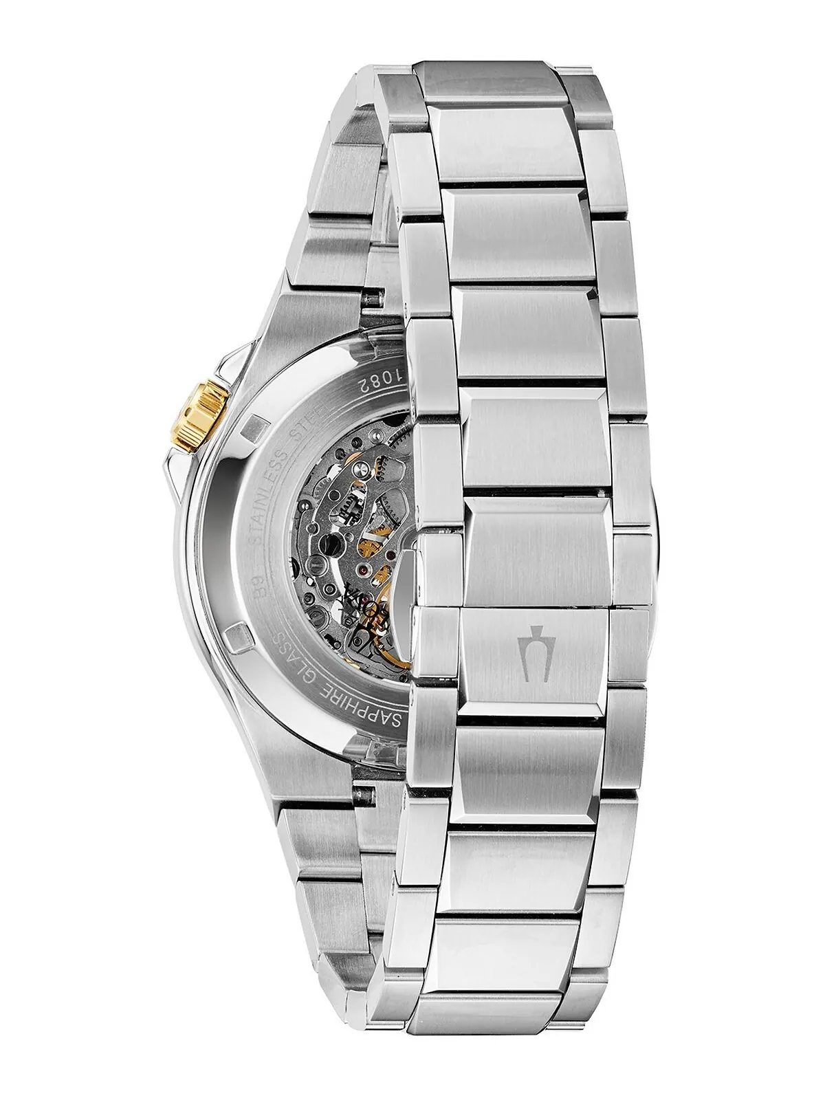 Мужские автоматические часы Maquina с браслетом из нержавеющей стали, 46 мм Bulova — изображение 4 из 9, оттенок серебряный