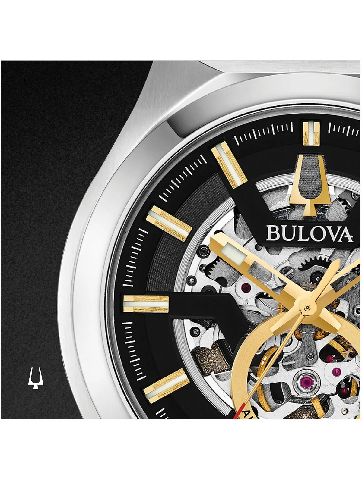 Мужские автоматические часы Maquina с браслетом из нержавеющей стали, 46 мм Bulova — изображение 5 из 9, оттенок серебряный