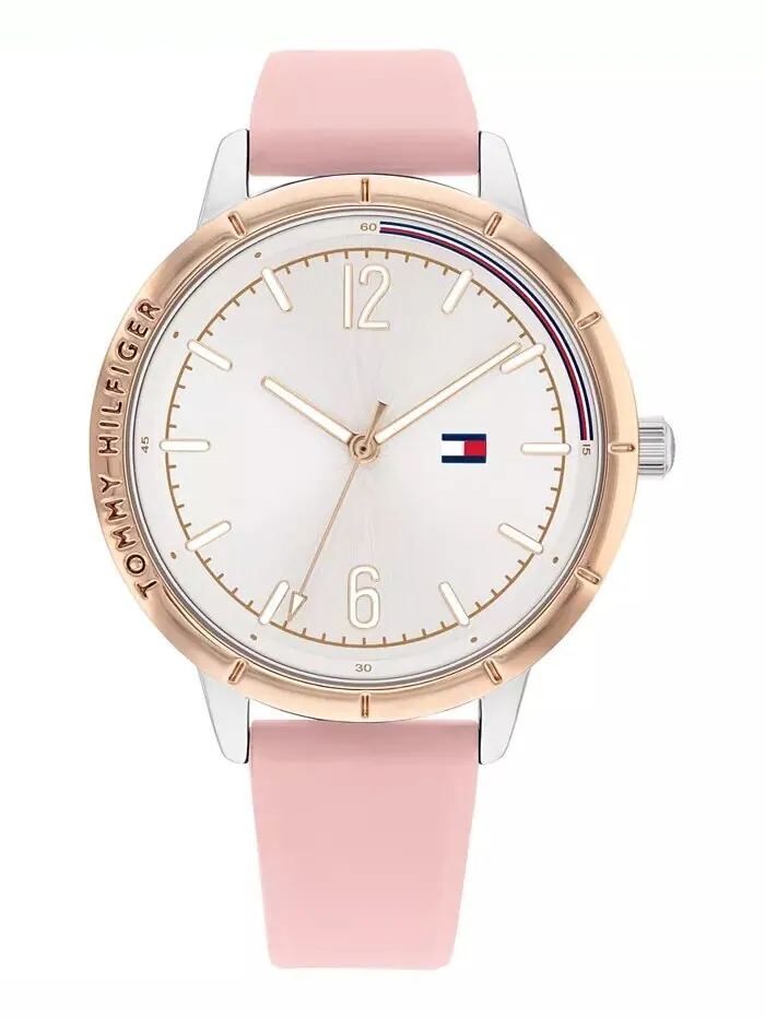 Женские часы с розовым силиконовым ремешком 38 мм Tommy Hilfiger