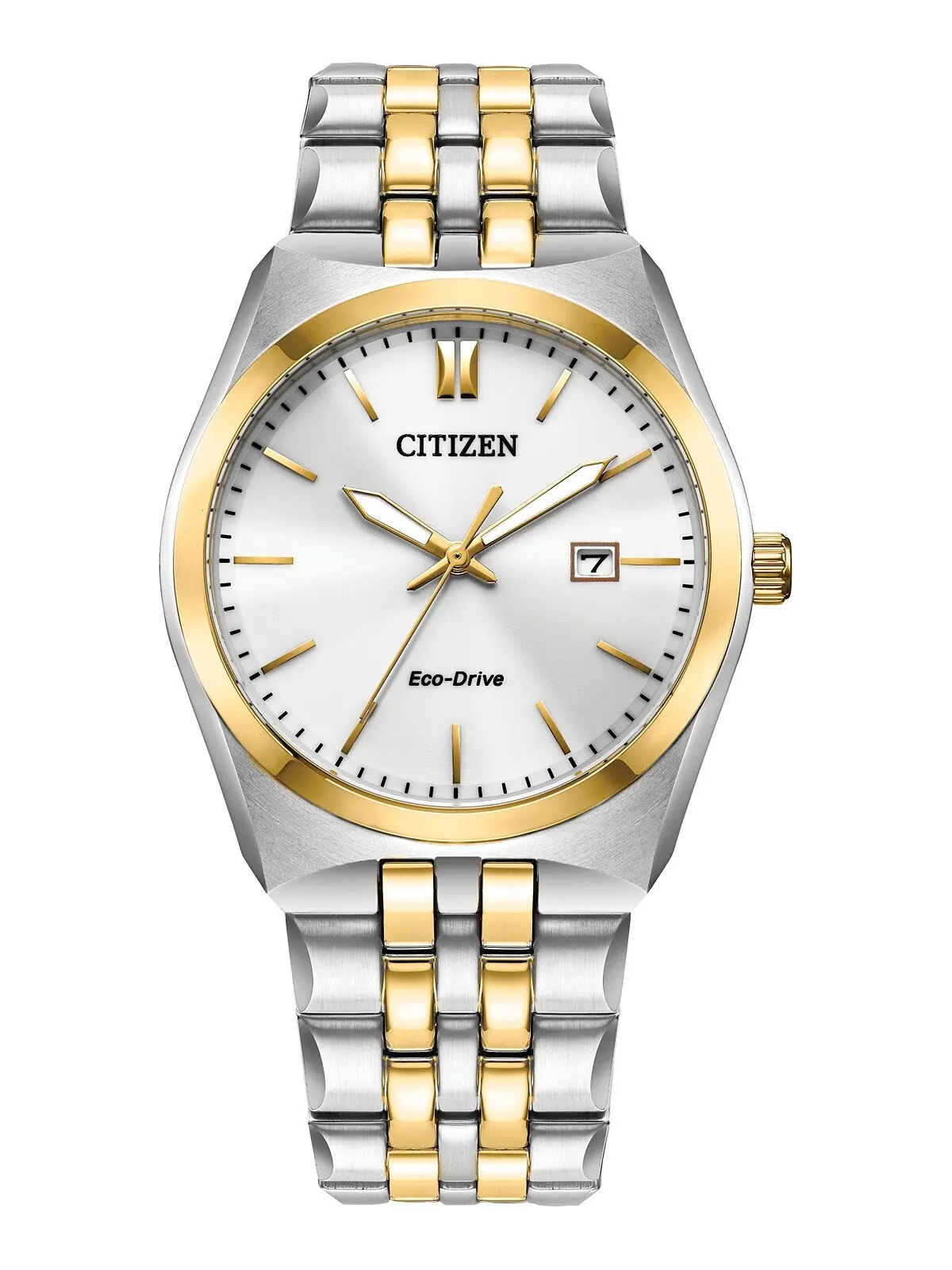 Eco-Drive Мужские двухцветные часы Corso с браслетом из нержавеющей стали, 40 мм Citizen