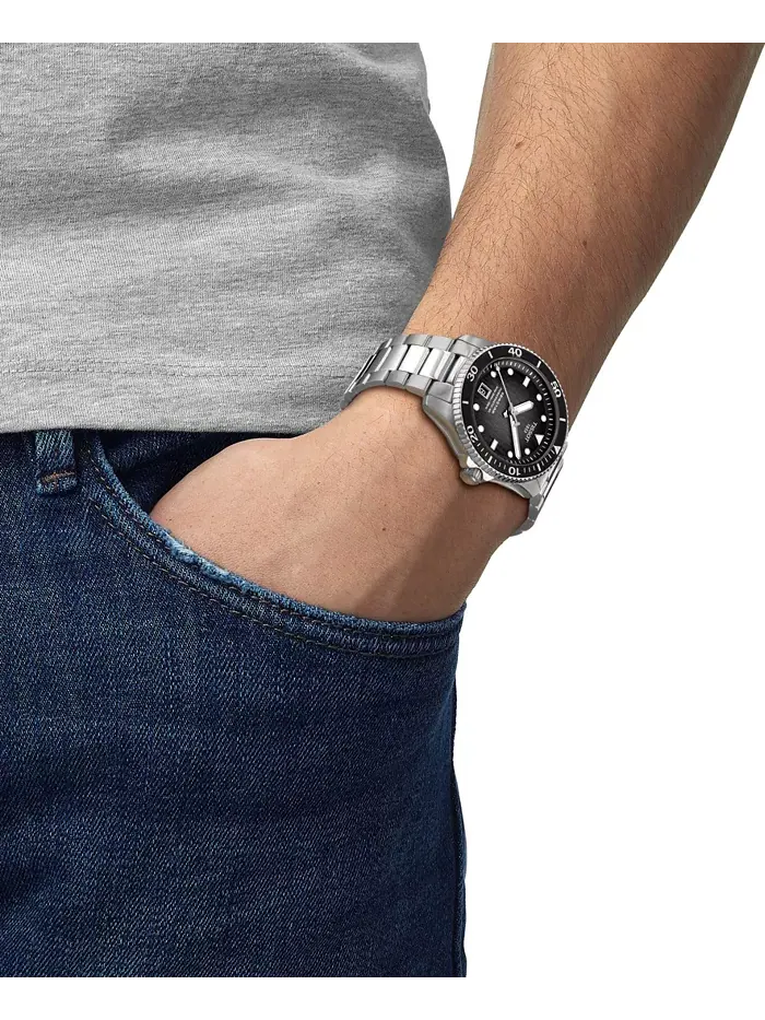 Мужские автоматические часы Swiss Seastar 1000 Powermatic 80 на стальном браслете, 40 мм Tissot — изображение 4 из 5