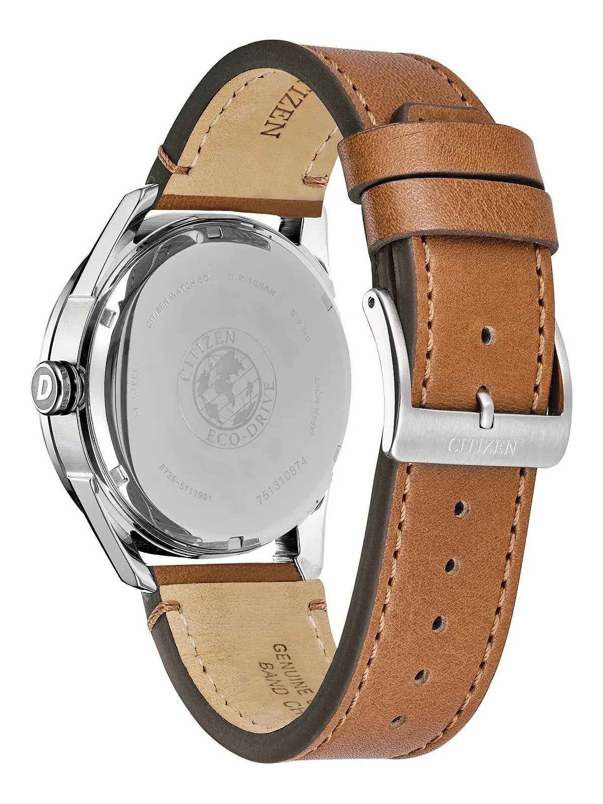 Мужские часы Drive from Citizen Eco-Drive 42 мм с коричневым кожаным ремешком — изображение 4 из 9, оттенок коричневый