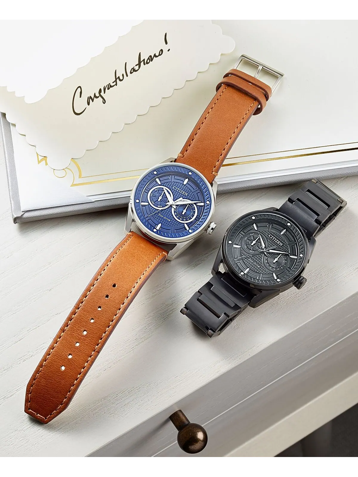 Мужские часы Drive from Citizen Eco-Drive 42 мм с коричневым кожаным ремешком — изображение 6 из 9, оттенок коричневый
