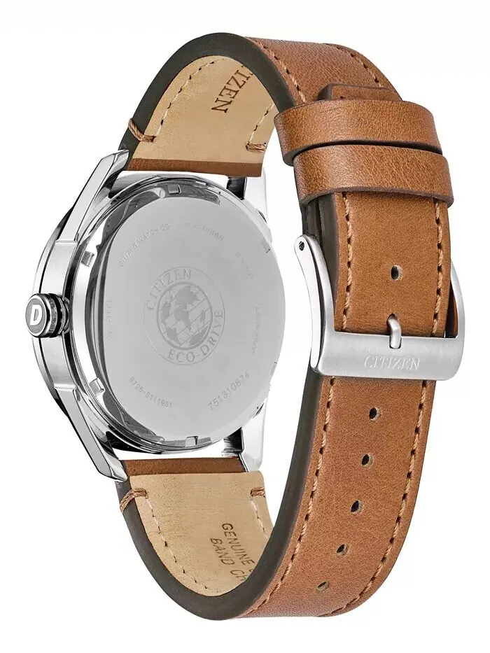 Мужские часы Drive from Citizen Eco-Drive 42 мм с коричневым кожаным ремешком — изображение 4 из 9