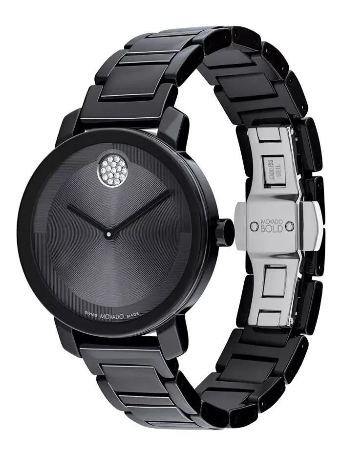 Женские часы Swiss Bold Evolution 2.0, черный керамический браслет, 34 мм Movado — изображение 2 из 3