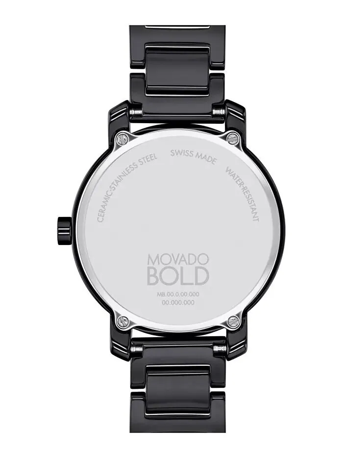 Женские часы Swiss Bold Evolution 2.0, черный керамический браслет, 34 мм Movado — изображение 3 из 3